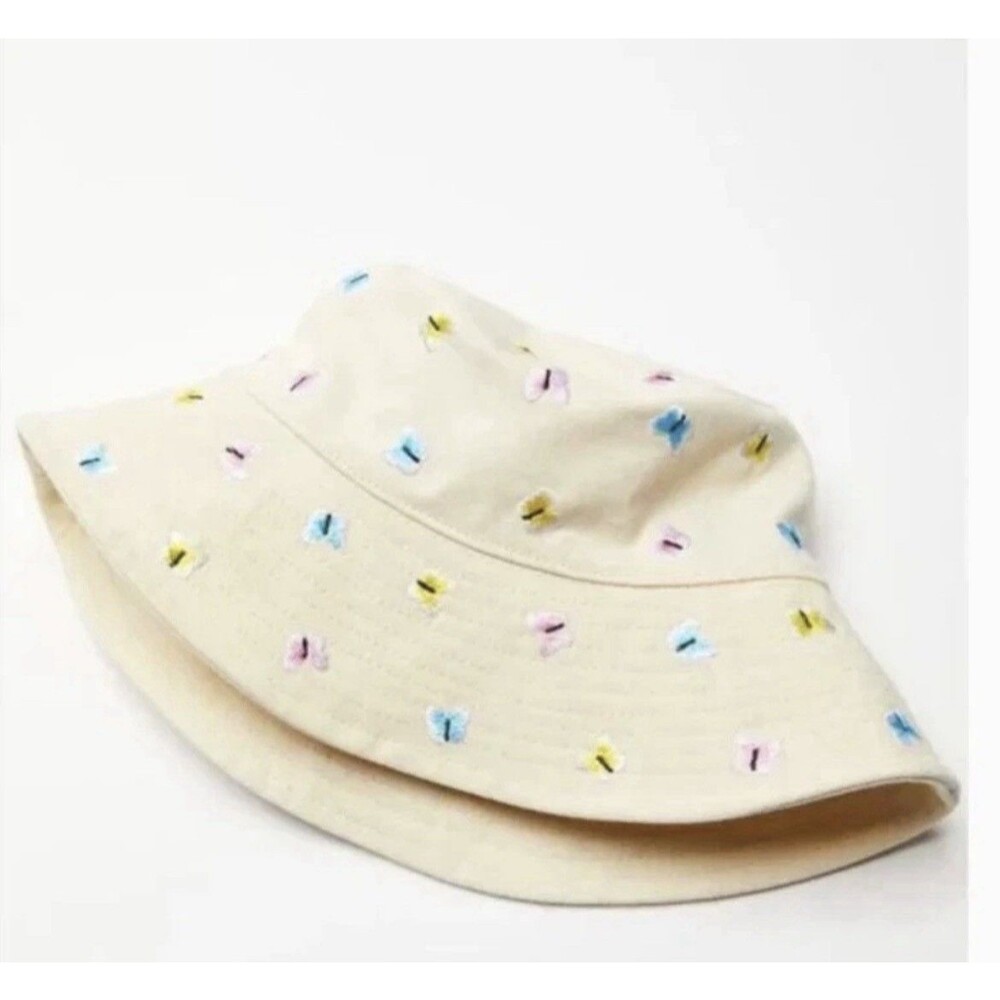 Rosie Embroidered Floral Paisley Street Mushroom Butterfly Farm Deco Bucket Hat